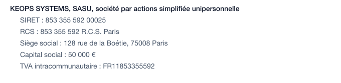 Informations éditeur du site